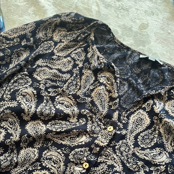 Wishlist Black and Cream Paisley Ruffled Bohemian Hippie Mini Dress - Picture 3 of 13